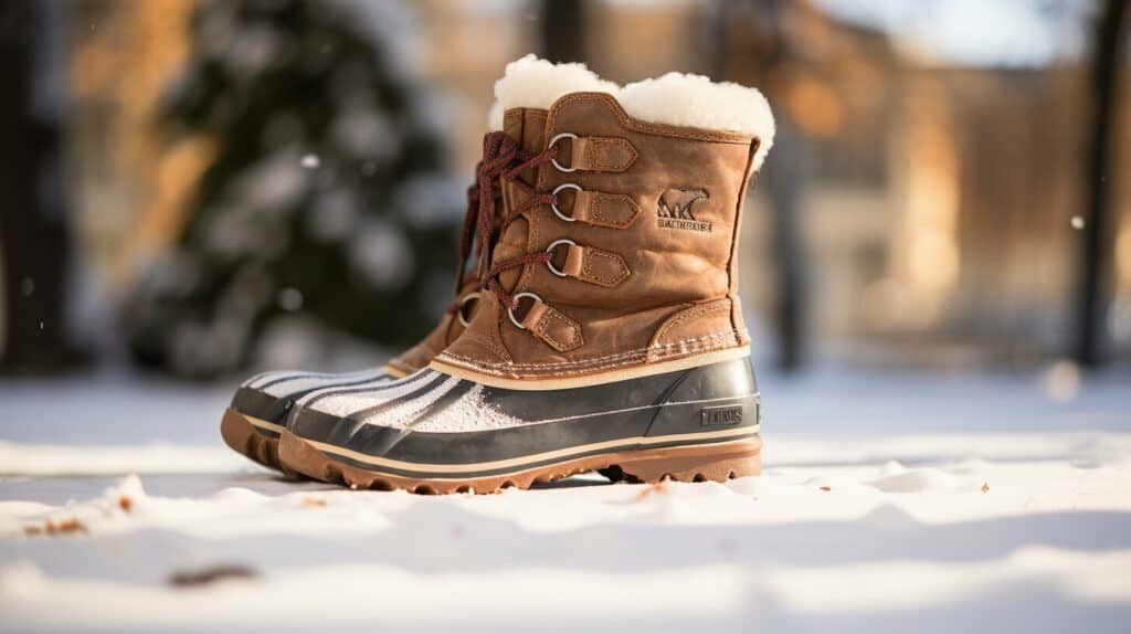 Sorel boots in winter snow