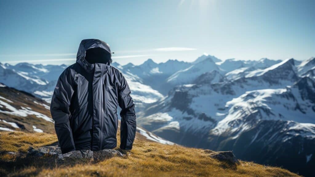Spyder jacket on mountaintop