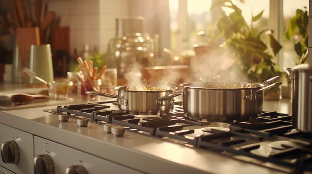 T Fal cookware in a kitchen setting