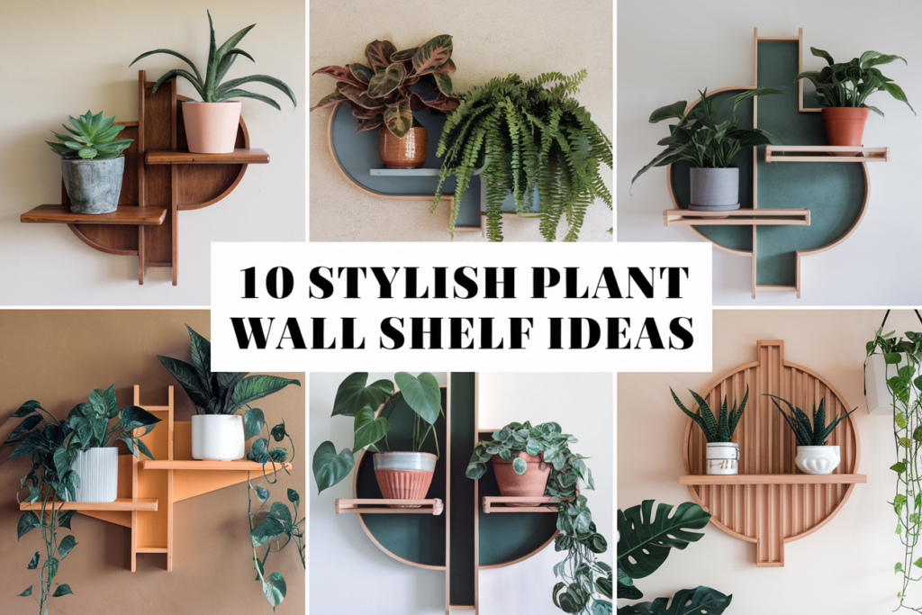 Stylish Plant Wall Shelf Idea