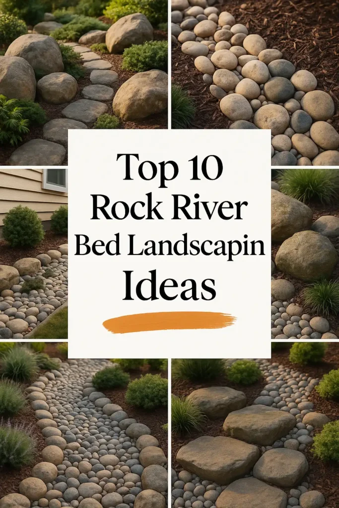 Rock River Bed Landscape Design Ideas
